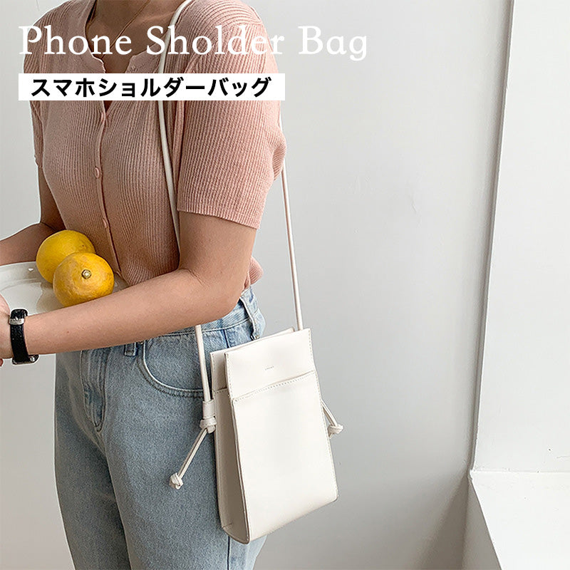 ソフトレザー調スマホショルダーバッグ