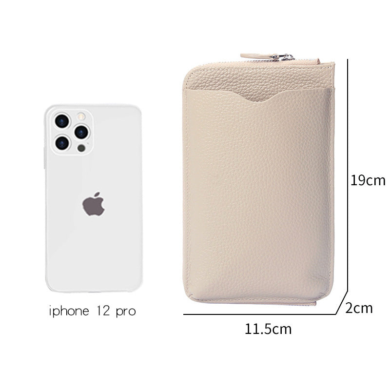 本革 スマホショルダー - お財布付き - 180°フルオープン