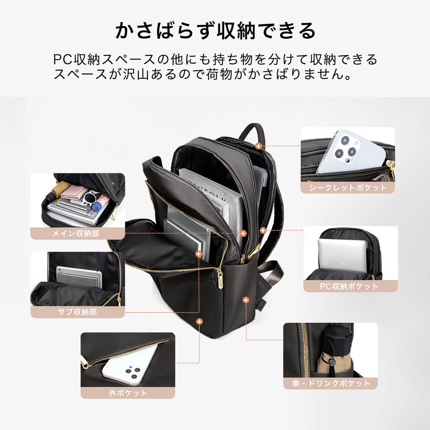 PC収納付きリュック