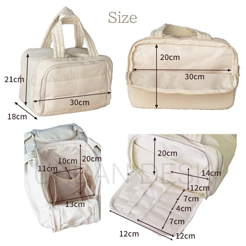 Puffly トラベルポーチ｜大容量×ワイドオープン／防水ポケット付き